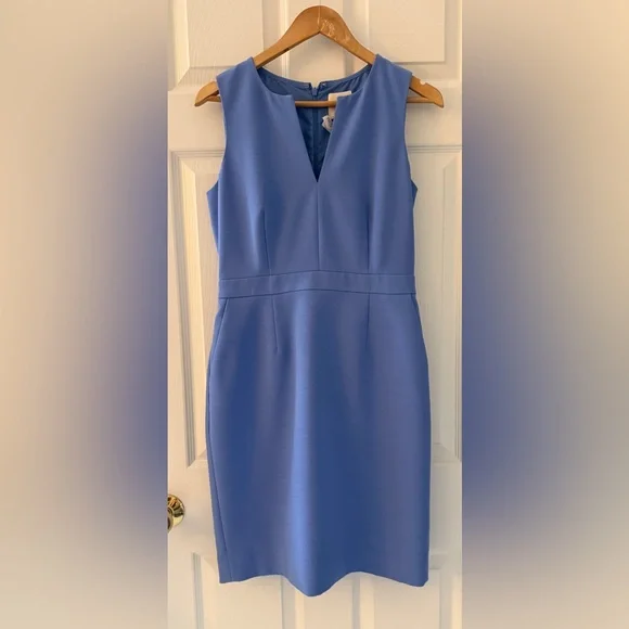 J. Crew | Dresses | J Crew Suiting Periwinkle Light Blue Dress Split Neck  Size 6 | Poshmark